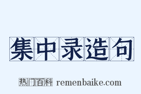 集中录造句是什么意思的图片